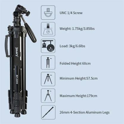 JMARY KP-2294 Detachable 179cm 4-section Adjustable Monopod Panoramic Photography Tripod by Jmary