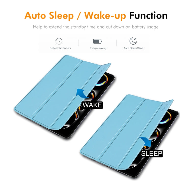 For iPad Pro 11 2025 / 2024 ENKAY Tri-fold Custer Texture Platic Leather Smart Tablet Case(Black) by ENKAY