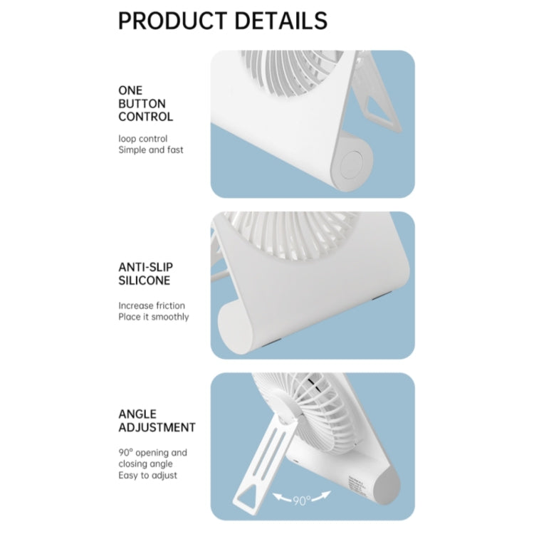 AR-13 Home Office Hanging Fan Summer Cooler Silent Operation Desktop Fan(White) by bashfashion