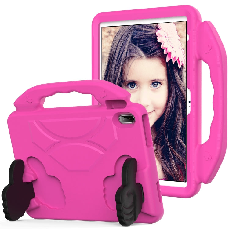 For iPad Air 11 2025 / 2024 Children EVA Shockproof Tablet Case with Thumb Bracket(RoseRed) by bashfashion