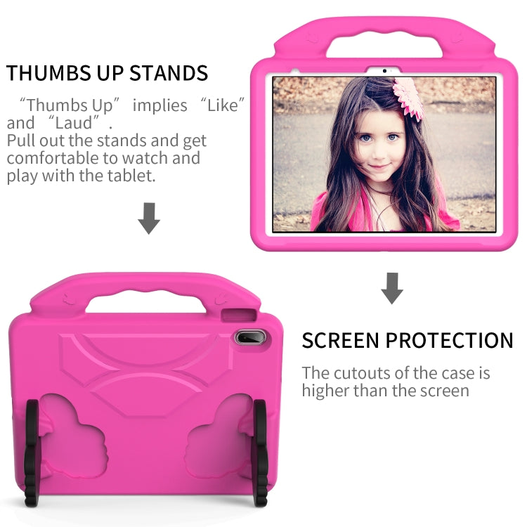 For iPad Air 11 2025 / 2024 Children EVA Shockproof Tablet Case with Thumb Bracket(RoseRed) by bashfashion