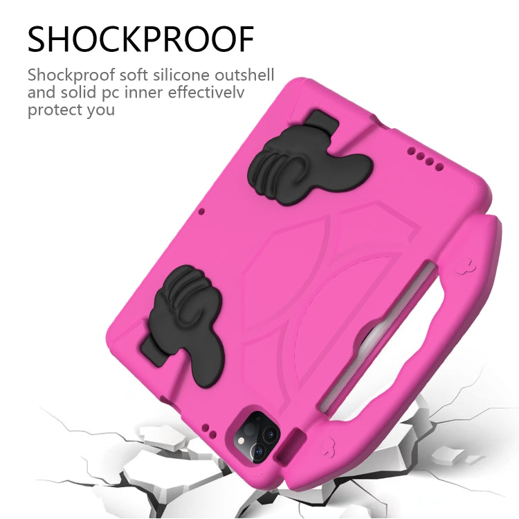 For iPad Pro 11 2025 / 2024 Children EVA Shockproof Tablet Case with Thumb Bracket(RoseRed) by bashfashion