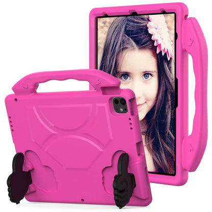 For iPad Pro 12.9 2022 / 2021 / 2020 Children EVA Shockproof Tablet Case with Thumb Bracket(RoseRed) by bashfashion