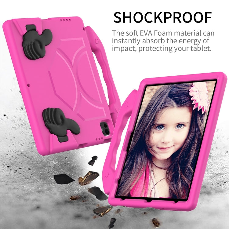 For iPad Pro 12.9 2022 / 2021 / 2020 Children EVA Shockproof Tablet Case with Thumb Bracket(RoseRed) by bashfashion