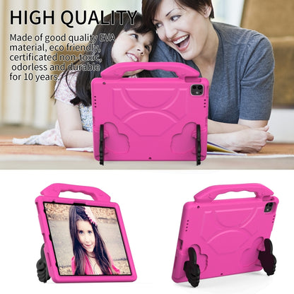For iPad Pro 12.9 2022 / 2021 / 2020 Children EVA Shockproof Tablet Case with Thumb Bracket(RoseRed) by bashfashion