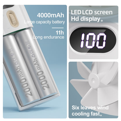 FC1 100 Wind Speed Levels Summer Cooler Desktop Fan Turbine Handheld Fan(Black) by bashfashion