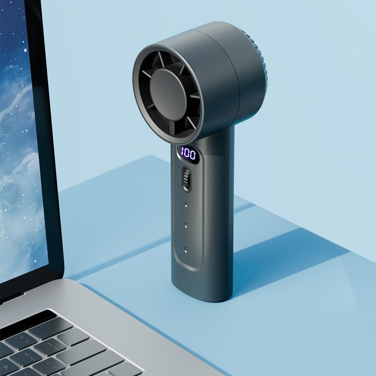 FC1 100 Wind Speed Levels Summer Cooler Desktop Fan Turbine Handheld Fan(Black) by bashfashion