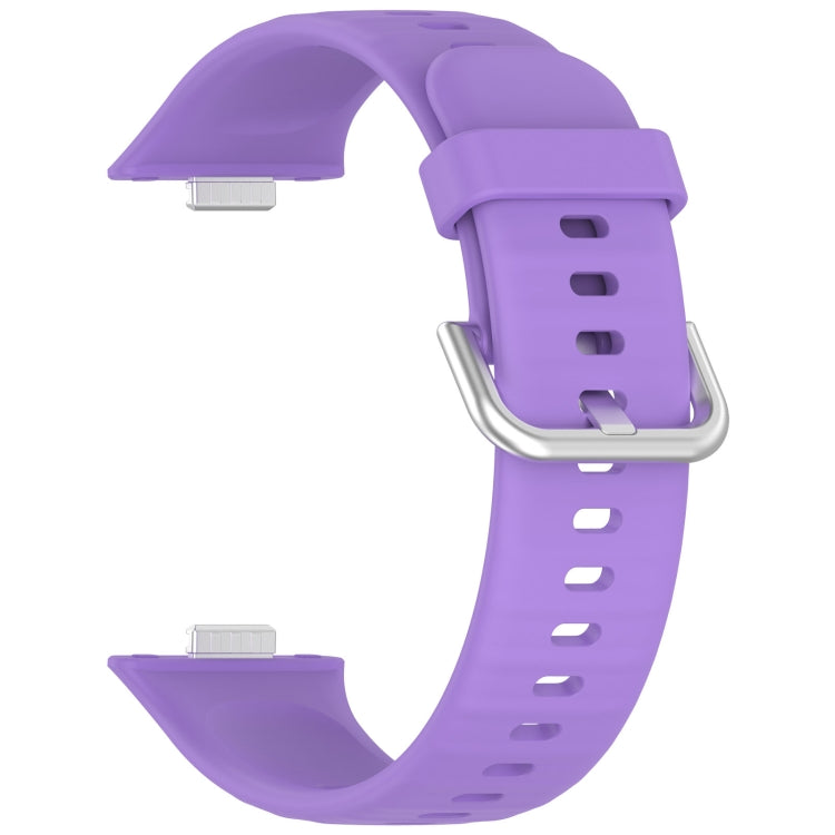 For Huawei Watch Fit3 Silicone Soft Watch Band + Clear Watch Protective Case Set(Lilac Purple) by bashfashion