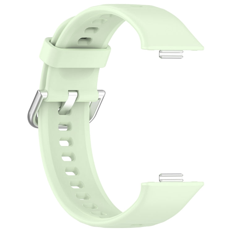 For Huawei Watch Fit3 Silicone Soft Watch Band + Clear Watch Protective Case Set(Green) by bashfashion