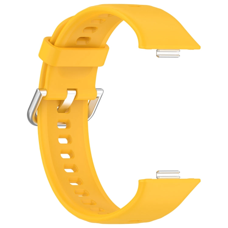 For Huawei Watch Fit3 Silicone Soft Watch Band + Clear Watch Protective Case Set(Yellow) by bashfashion