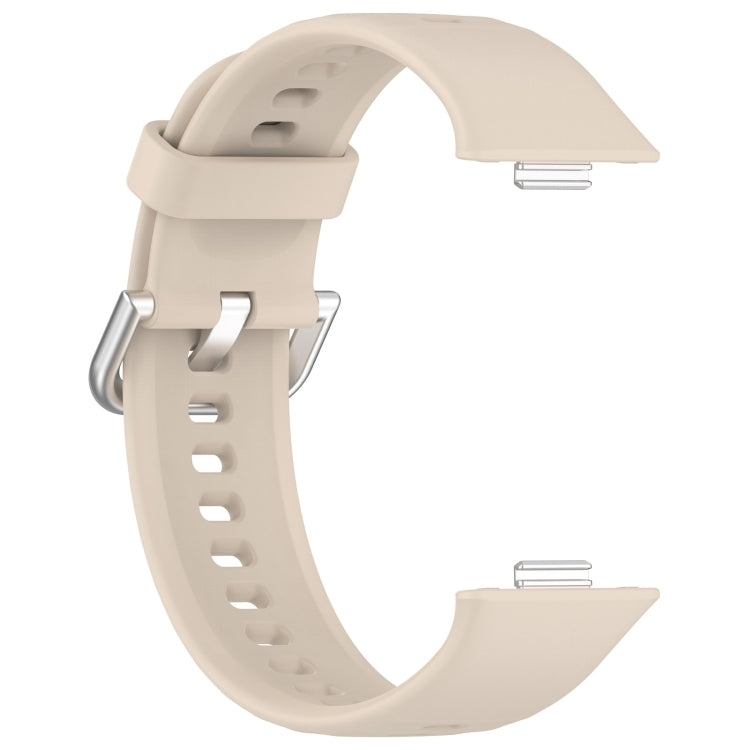 For Huawei Watch Fit3 Silicone Soft Watch Band + Clear Watch Protective Case Set(Ivory White) by bashfashion