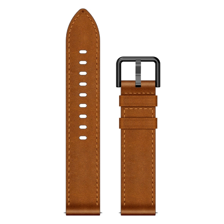 For Samsung Galaxy Gear S3 22mm SX Connector Metal Button Switch Leather Watch Band(Red Brown) by bashfashion
