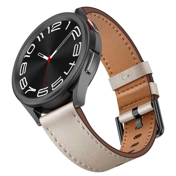 For Samsung Galaxy Gear S3 22mm SX Connector Metal Button Switch Leather Watch Band(Starlight) by bashfashion
