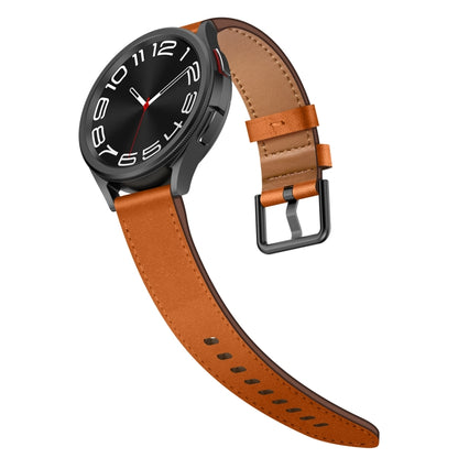 For Huawei Watch GT 22mm SX Connector Metal Button Switch Leather Watch Band(Brown) by bashfashion