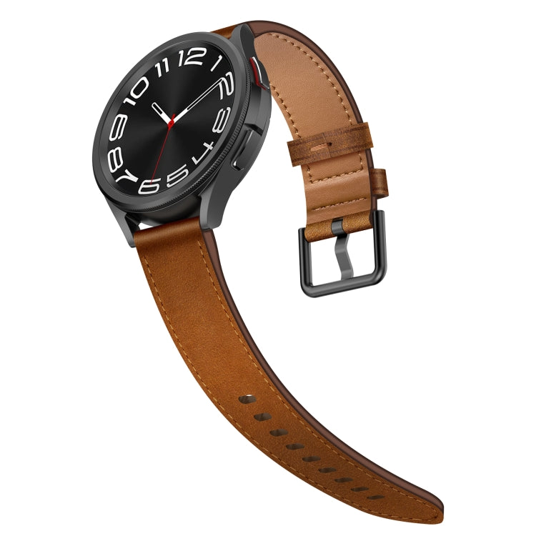 For Huawei Watch GT2 46mm 22mm SX Connector Metal Button Switch Leather Watch Band(Red Brown) by bashfashion