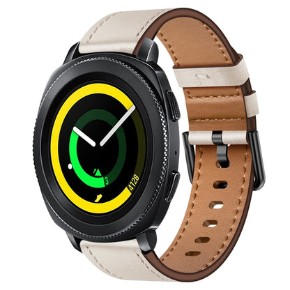 For Samsung Galaxy Gear Sport 20mm SX Connector Metal Button Switch Leather Watch Band(Starlight) by bashfashion