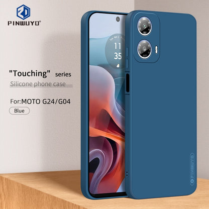 For Motorola Moto G24 / G04 PINWUYO Sense Series Liquid Silicone TPU Phone Case(Blue) by PINWUYO