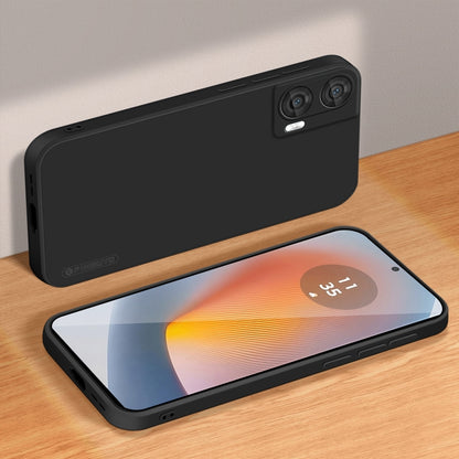 For Motorola Moto G85 PINWUYO Sense Series Liquid Silicone TPU Phone Case(Black) by PINWUYO
