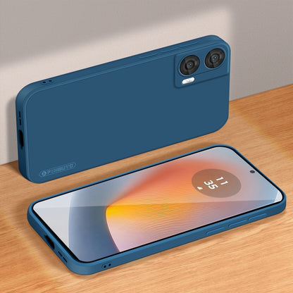 For Motorola Moto G85 PINWUYO Sense Series Liquid Silicone TPU Phone Case(Blue) by PINWUYO