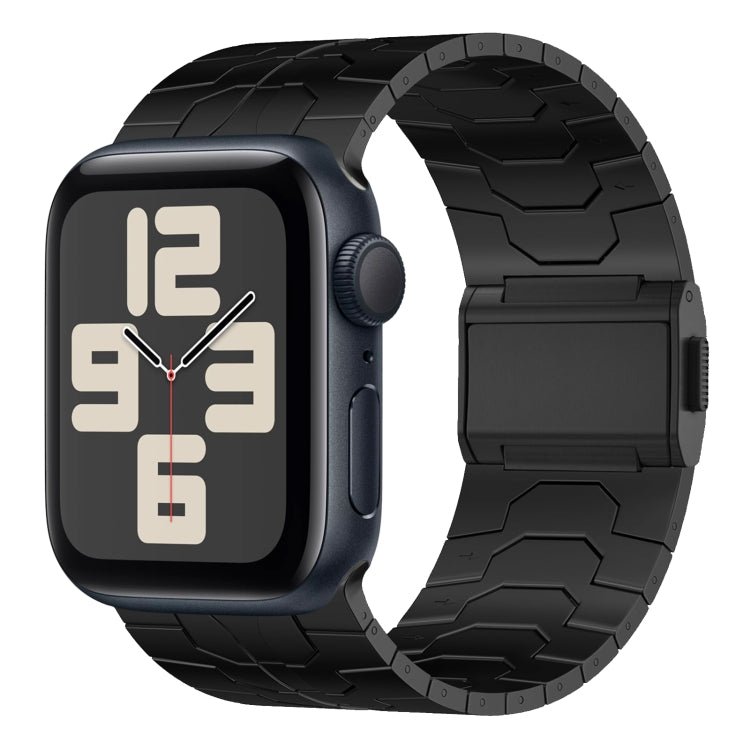 For Apple Watch SE 2023 44mm Norman Buckle Stainless Steel Watch Band(Black) by bashfashion