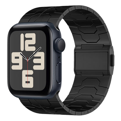 For Apple Watch SE 2023 44mm Norman Buckle Stainless Steel Watch Band(Black) by bashfashion