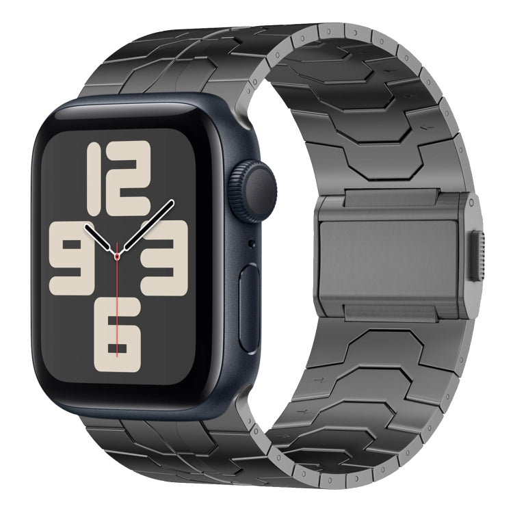 For Apple Watch SE 2023 44mm Norman Buckle Stainless Steel Watch Band(Gunmetal) by bashfashion