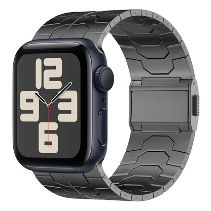 For Apple Watch SE 2023 44mm Norman Buckle Stainless Steel Watch Band(Gunmetal) by bashfashion
