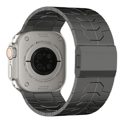 For Apple Watch Ultra 2 49mm Norman Buckle Stainless Steel Watch Band(Gunmetal) by bashfashion