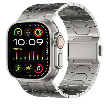 For Apple Watch Ultra 2 49mm Norman Buckle Stainless Steel Watch Band(Titanium Color) by bashfashion