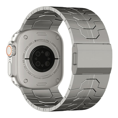 For Apple Watch Ultra 2 49mm Norman Buckle Stainless Steel Watch Band(Titanium Color) by bashfashion