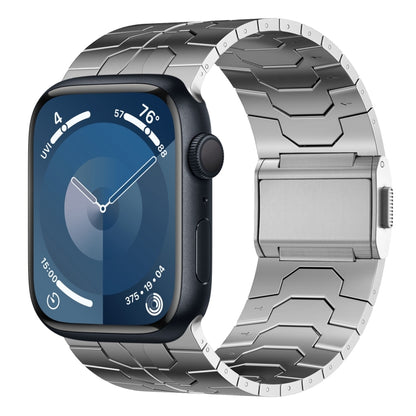 For Apple Watch Series 9 45mm Norman Buckle Stainless Steel Watch Band(Silver) by bashfashion