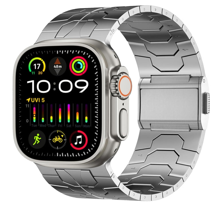 For Apple Watch Ultra 49mm Norman Buckle Stainless Steel Watch Band(Silver) by bashfashion