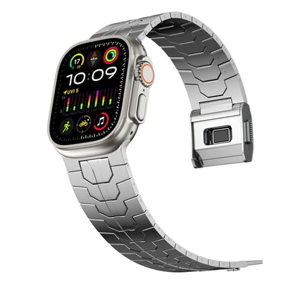 For Apple Watch Ultra 49mm Norman Buckle Stainless Steel Watch Band(Silver) by bashfashion
