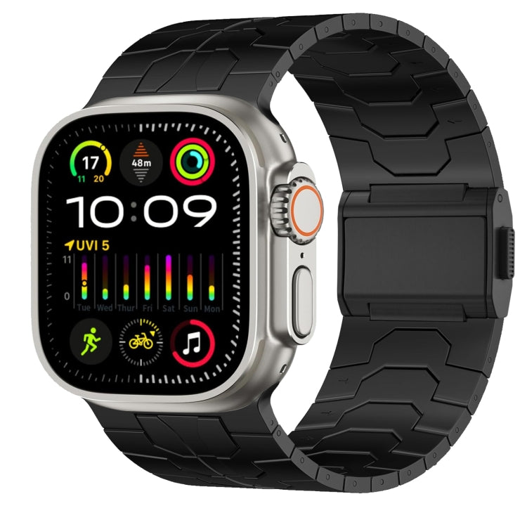 For Apple Watch Ultra 49mm Norman Buckle Stainless Steel Watch Band(Black) by bashfashion