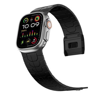 For Apple Watch Ultra 49mm Norman Buckle Stainless Steel Watch Band(Black) by bashfashion