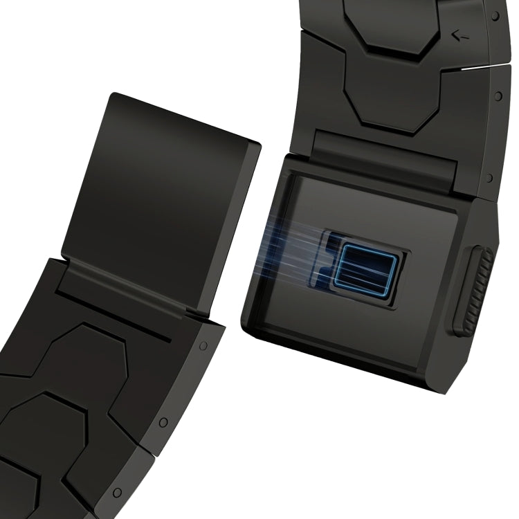 For Apple Watch Ultra 49mm Norman Buckle Stainless Steel Watch Band(Black) by bashfashion