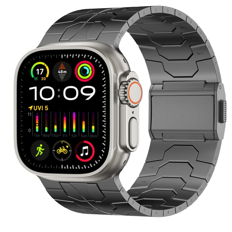 For Apple Watch Ultra 49mm Norman Buckle Stainless Steel Watch Band(Gunmetal) by bashfashion
