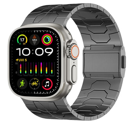 For Apple Watch Ultra 49mm Norman Buckle Stainless Steel Watch Band(Gunmetal) by bashfashion