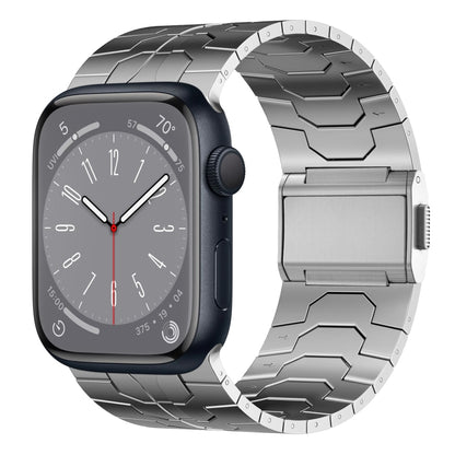 For Apple Watch Series 8 45mm Norman Buckle Stainless Steel Watch Band(Silver) by bashfashion