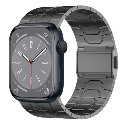 For Apple Watch Series 8 45mm Norman Buckle Stainless Steel Watch Band(Gunmetal) by bashfashion