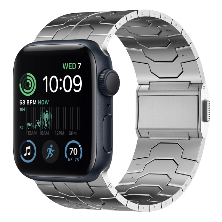 For Apple Watch SE 2022 44mm Norman Buckle Stainless Steel Watch Band(Silver) by bashfashion
