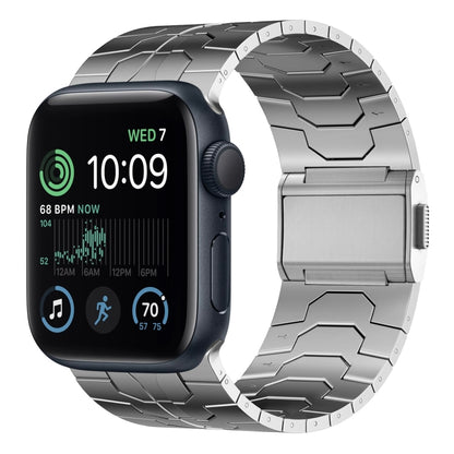 For Apple Watch SE 2022 44mm Norman Buckle Stainless Steel Watch Band(Silver) by bashfashion