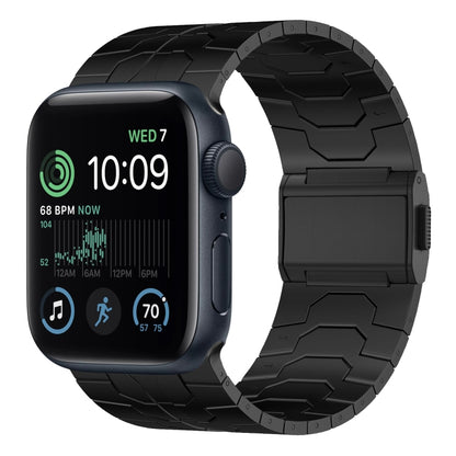 For Apple Watch SE 2022 44mm Norman Buckle Stainless Steel Watch Band(Black) by bashfashion