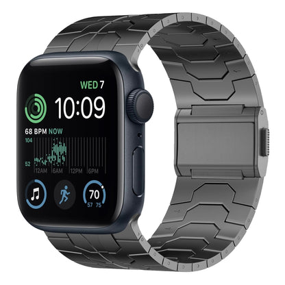 For Apple Watch SE 2022 44mm Norman Buckle Stainless Steel Watch Band(Gunmetal) by bashfashion