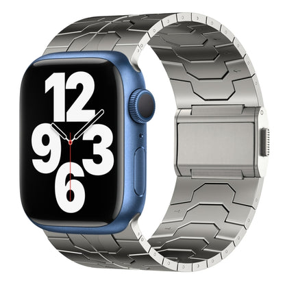 For Apple Watch Series 7 45mm Norman Buckle Stainless Steel Watch Band(Titanium Color) by bashfashion