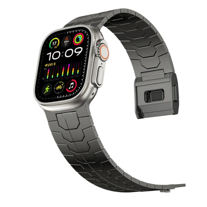 For Apple Watch Series 6 44mm Norman Buckle Stainless Steel Watch Band(Gunmetal) by bashfashion