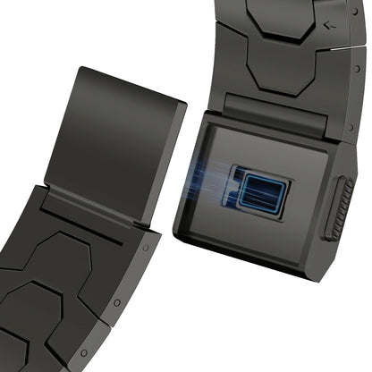 For Apple Watch Series 6 44mm Norman Buckle Stainless Steel Watch Band(Gunmetal) by bashfashion