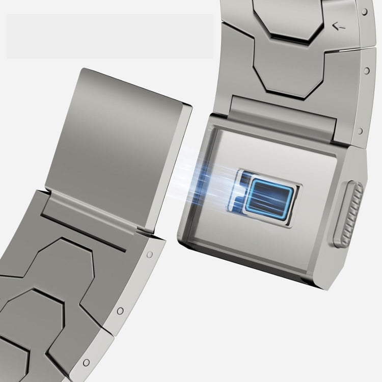 For Apple Watch Series 6 44mm Norman Buckle Stainless Steel Watch Band(Titanium Color) by bashfashion