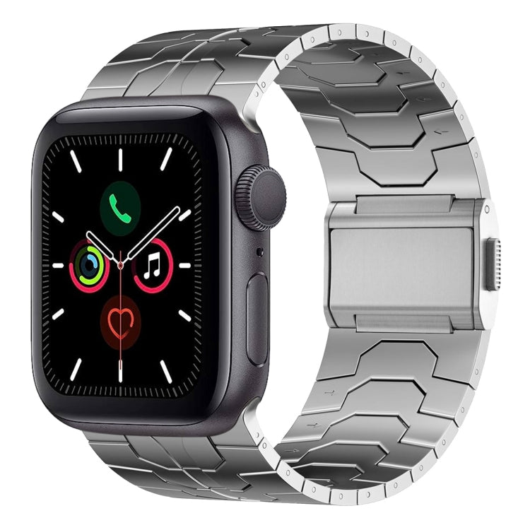 For Apple Watch Series 5 44mm Norman Buckle Stainless Steel Watch Band(Silver) by bashfashion