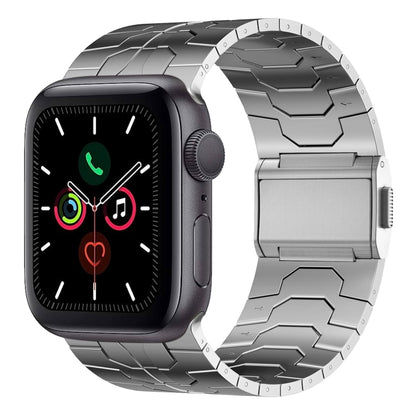 For Apple Watch Series 5 44mm Norman Buckle Stainless Steel Watch Band(Silver) by bashfashion